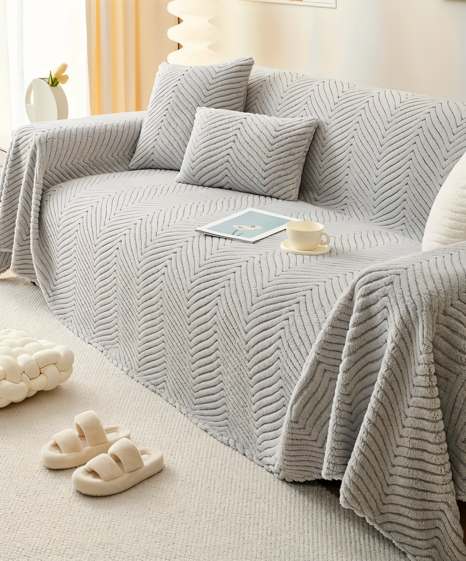 BowLift | LuxuraWrap Sofa Cover – Non‑Slip Pet‑Friendly Couch Protector