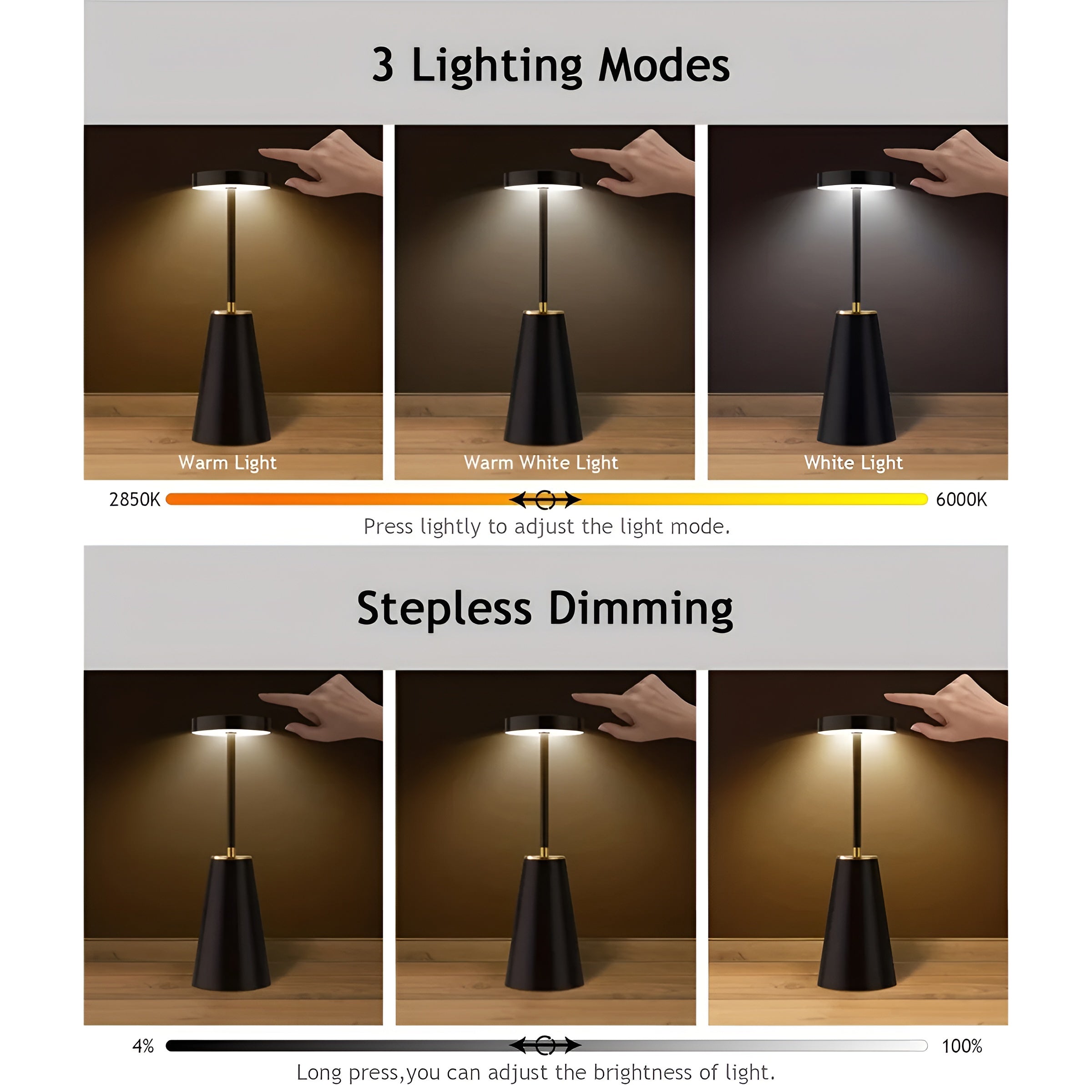 BowLift | Wireless Luxury Table Lamp Modern Dimmable Lighting