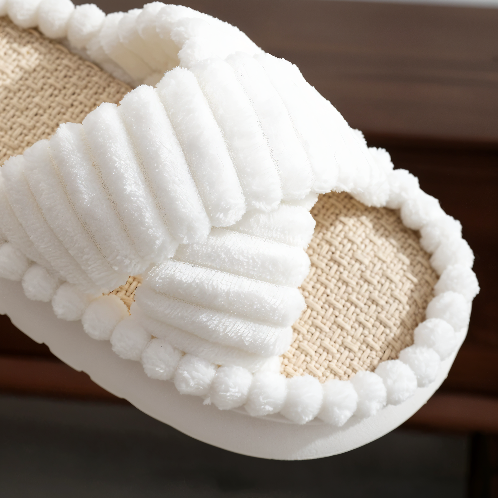BowLift | Sofie - Plush Lined Slippers with Cross Band