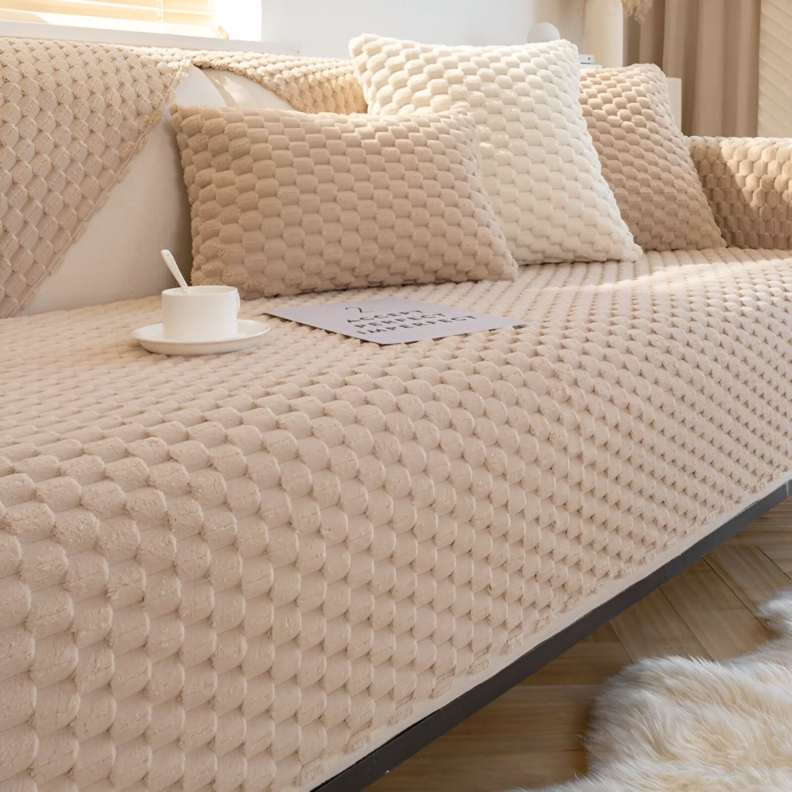 BowLift | Honeycomb Sofa Cover – Non‑Slip Stain‑Resistant Couch Protector