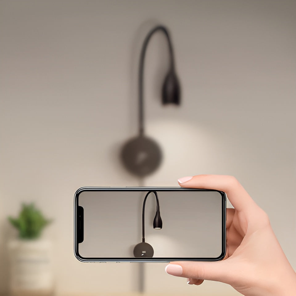 BowLift | TouchGlow - 2-in-1-Swan-neck wall lamp with USB charger for cozy reading evenings