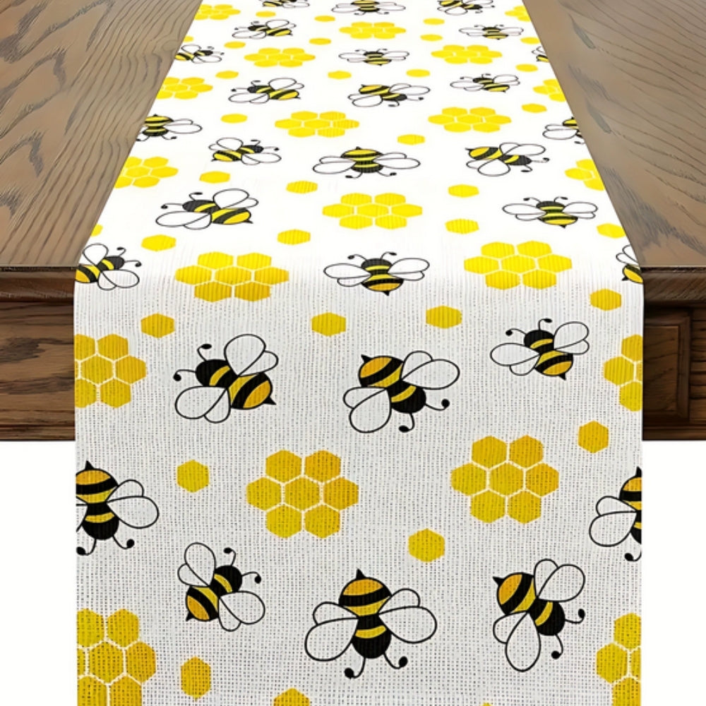 BowLift | Honeycomb Buzz Linen Table Runner
