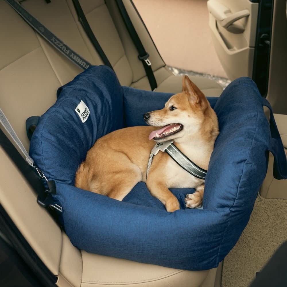 BowLift | Dog seat bed with safety belt & non-slip base for car & home