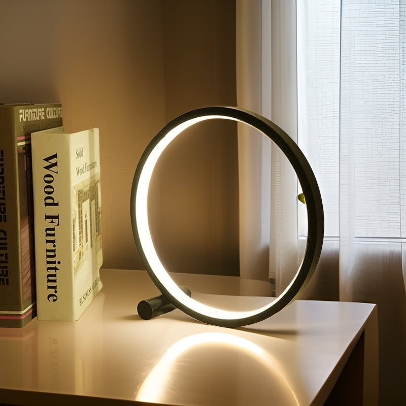 BowLift | Halo Glo Lamp – minimalistic dimmable round LED table lamp