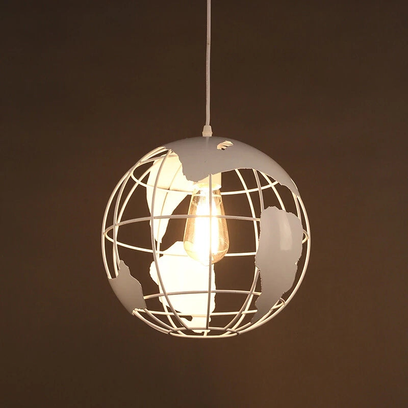 BowLift | Industrial Vintage Iron Globe Pendant Light