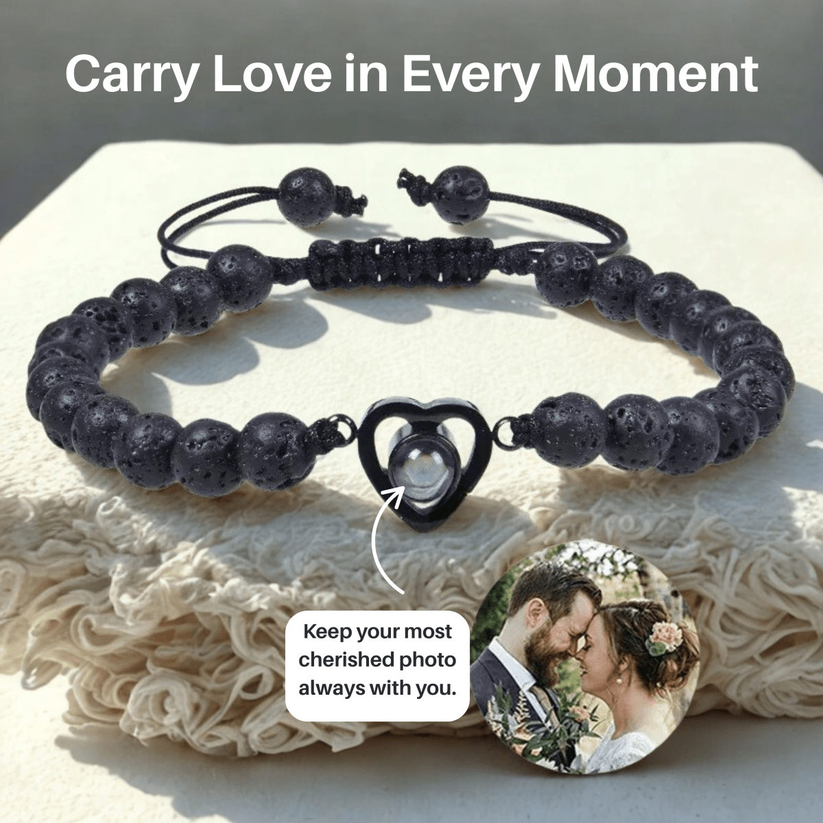 BowLift | Projection bracelet with infinity heart and personalized photo