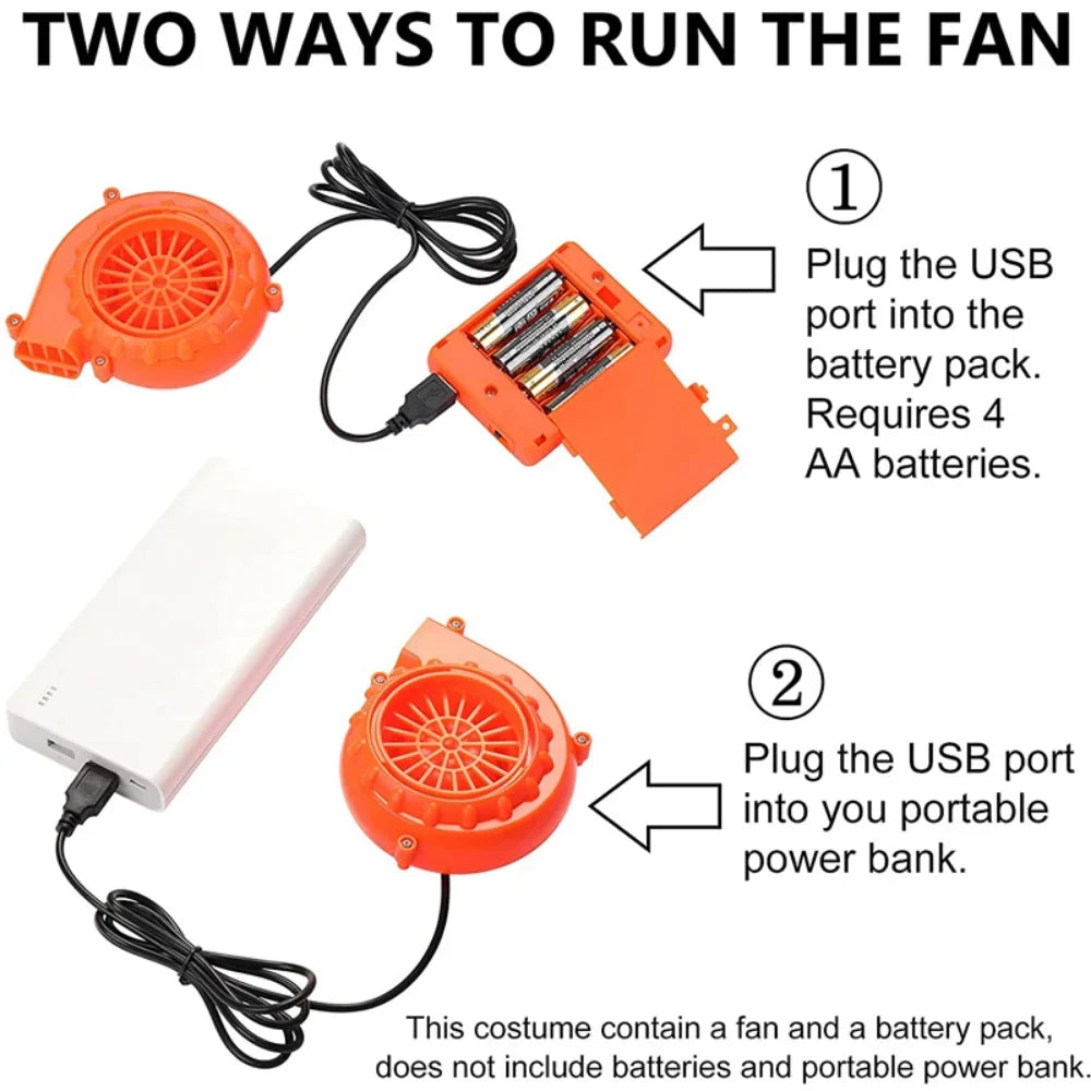 BowLift | Inflatable Ghost Costume with Black Robe and Mask – Halloween Unisex Outfit