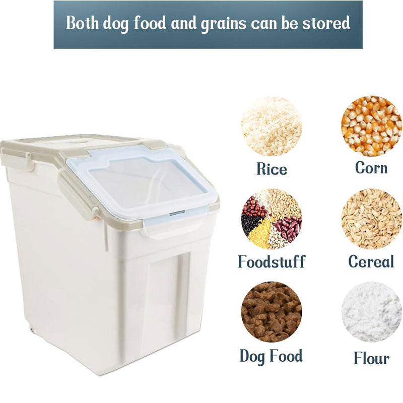 BowLift | 2-Pack Large Flour Storage Container With Wheels, Airtight Locking Lid For Flour, Rice, Grains