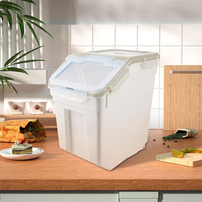 BowLift | 2-Pack Large Flour Storage Container With Wheels, Airtight Locking Lid For Flour, Rice, Grains