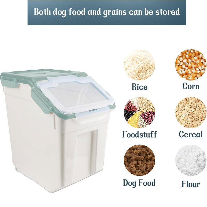BowLift | 2 Pack Large Flour Storage Containers 50 Lbs Sealed Rice Storage Containers With Wheels Sealed Locking Lid For Flour, Rice, Grains