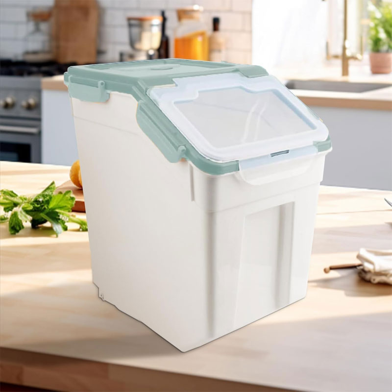 BowLift | 2 Pack Large Flour Storage Containers 50 Lbs Sealed Rice Storage Containers With Wheels Sealed Locking Lid For Flour, Rice, Grains
