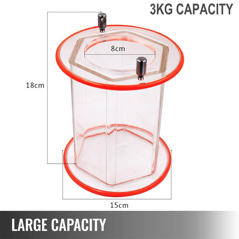 BowLift | Jewelry Polisher 6.6lbs/3kg Capacity Mini Rotary Tumbler Machine with Glass Barrel Lock Buckle Rotary Tumbler