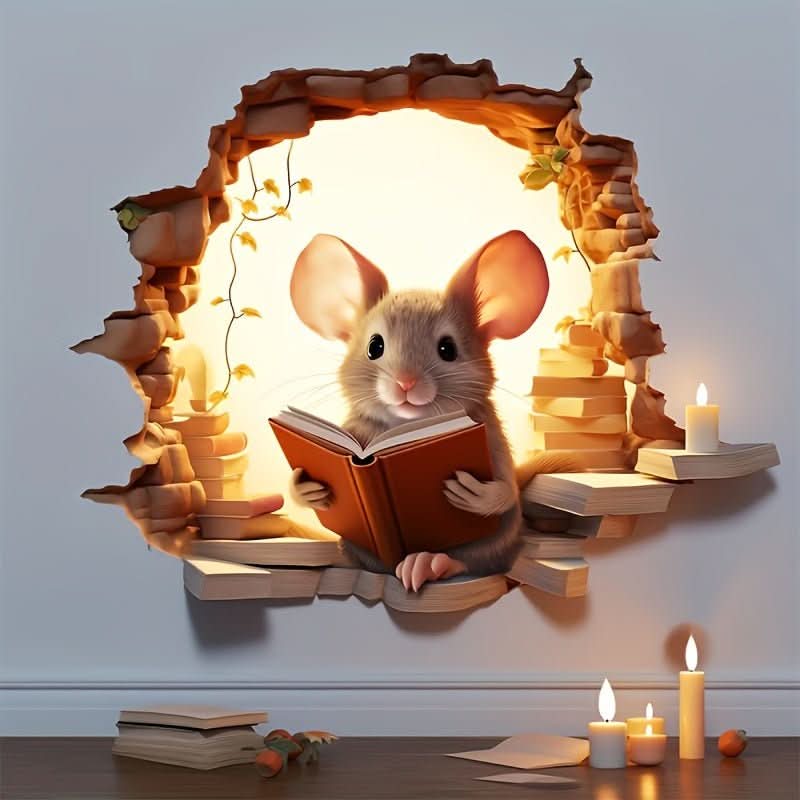 BowLift | DecoraMice 3D Cartoon Wall Stickers | Adorable Mouse Wall Stickers for Children's Rooms and Living Space Decoration