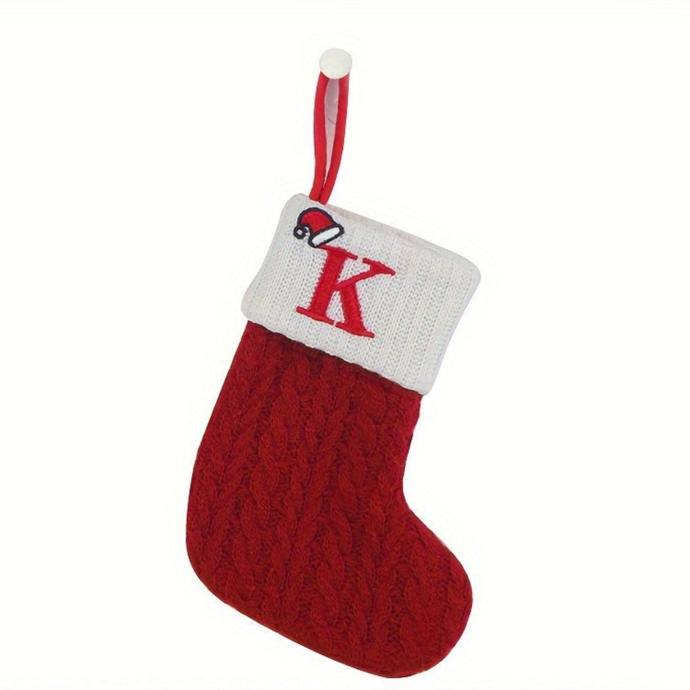 BowLift | Christmas Stocking Knit Monogram Alphabet Decorative Holiday Sock