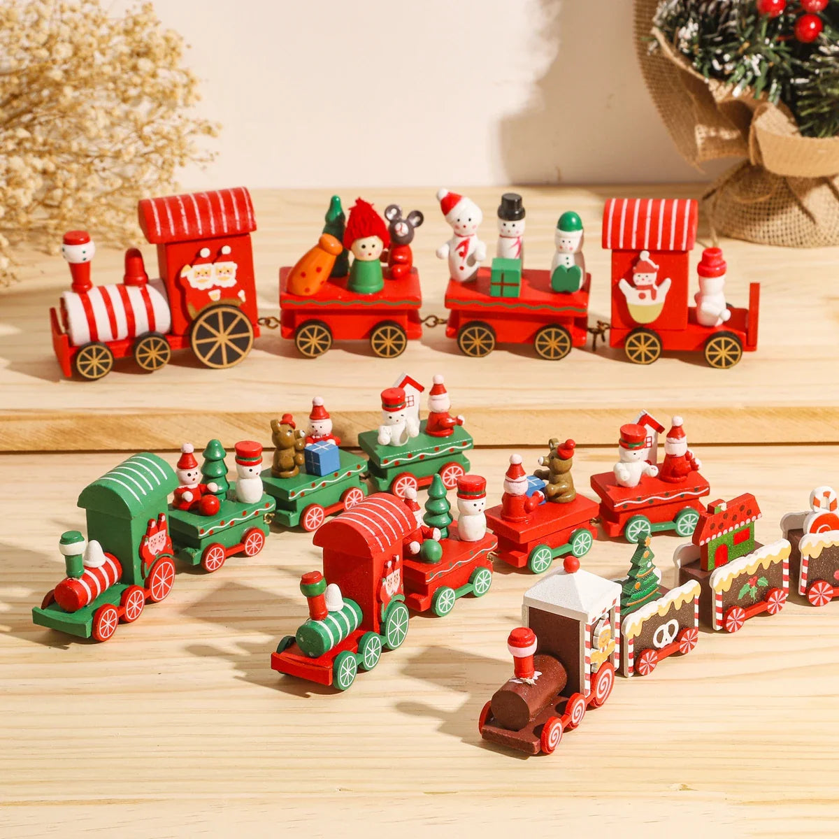 BowLift | Kerst Trein Decoratie – Houten of Plastic Kersttrein voor een Feestelijke Sfeer