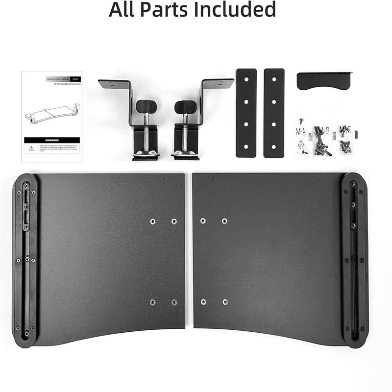 BowLift | Keyboard Drawers & Platforms with C Clamp Mount 25.6 x 11.8 inch Slide-Out Platform Computer Drawer