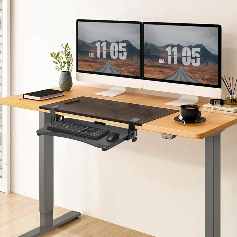 BowLift | Keyboard Drawers & Platforms with C Clamp Mount 25.6 x 11.8 inch Slide-Out Platform Computer Drawer