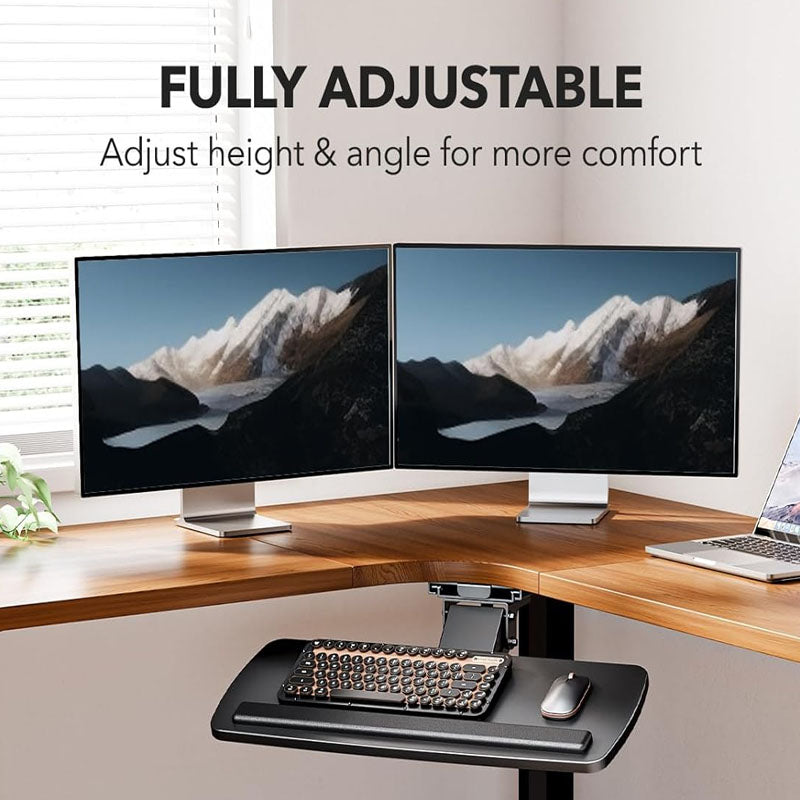 BowLift | Keyboard Drawers Keyboard Tray Under Desk, 360 Adjustable 360 Adjustable for Typing in Home, Office Work