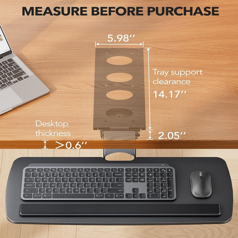 BowLift | Keyboard Drawers Keyboard Tray Under Desk, 360 Adjustable 360 Adjustable for Typing in Home, Office Work