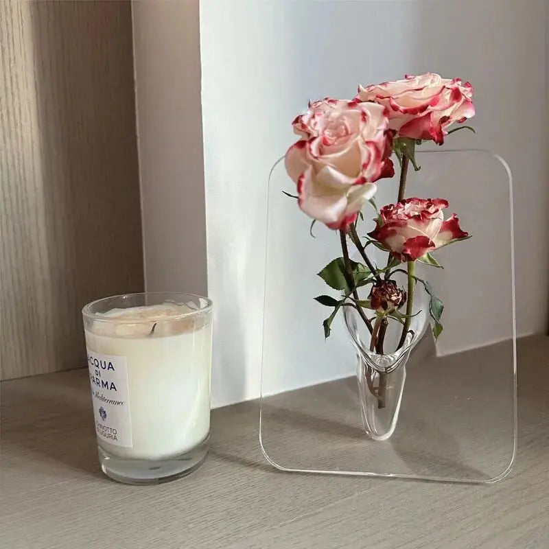 BowLift | Clear Acrylic Picture Frame Vase – Elegant Home Décor for Single Stems