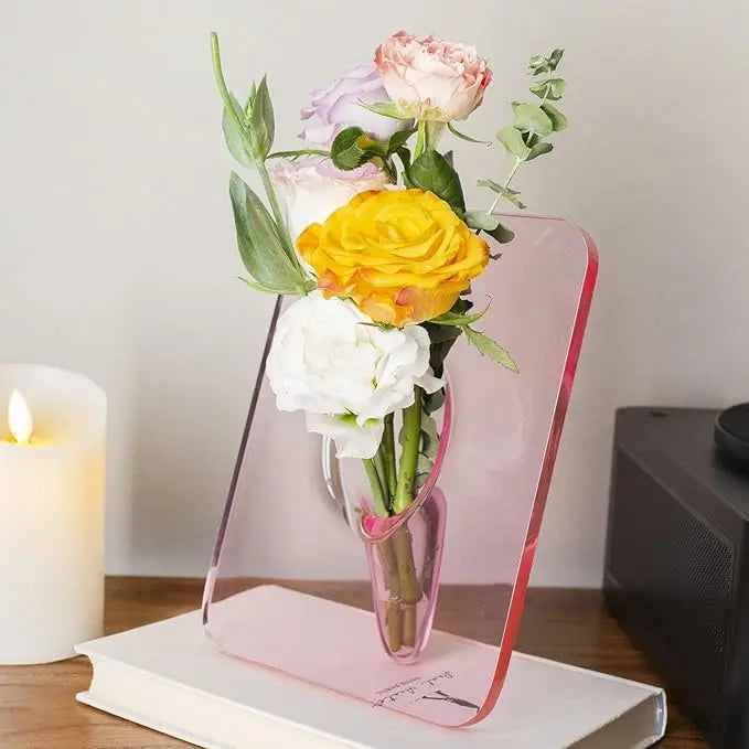 BowLift | Clear Acrylic Picture Frame Vase – Elegant Home Décor for Single Stems