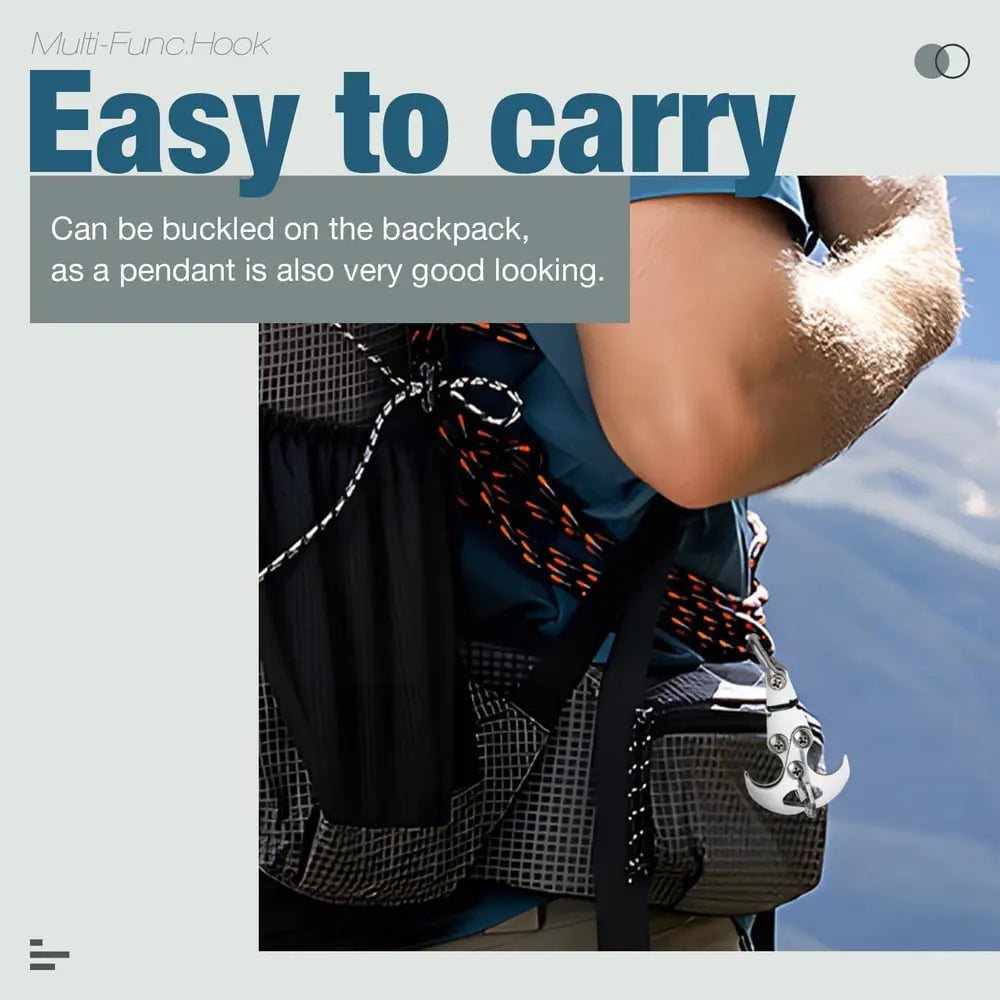 BowLift | Compact stainless steel multi-purpose outdoor hook with auto-grip claw