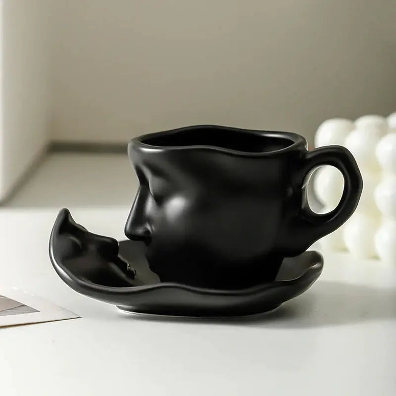 BowLift | Creative Ceramic Kiss Coffee Mug with Face Design