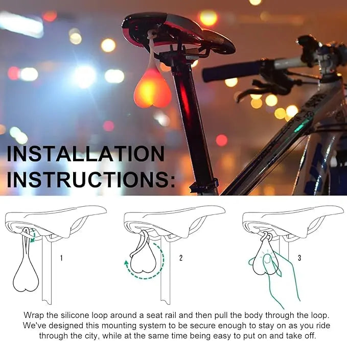 BowLift | LED bicycle rear light in heart shape – For better visibility in road traffic