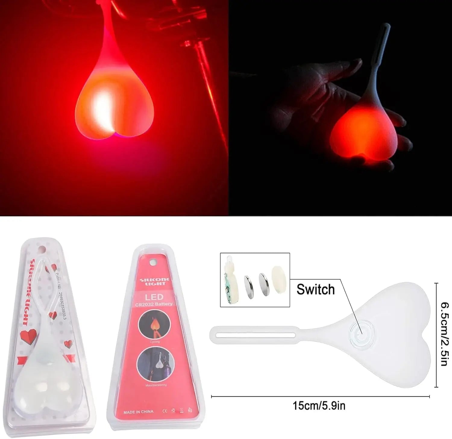 BowLift | LED bicycle rear light in heart shape – For better visibility in road traffic