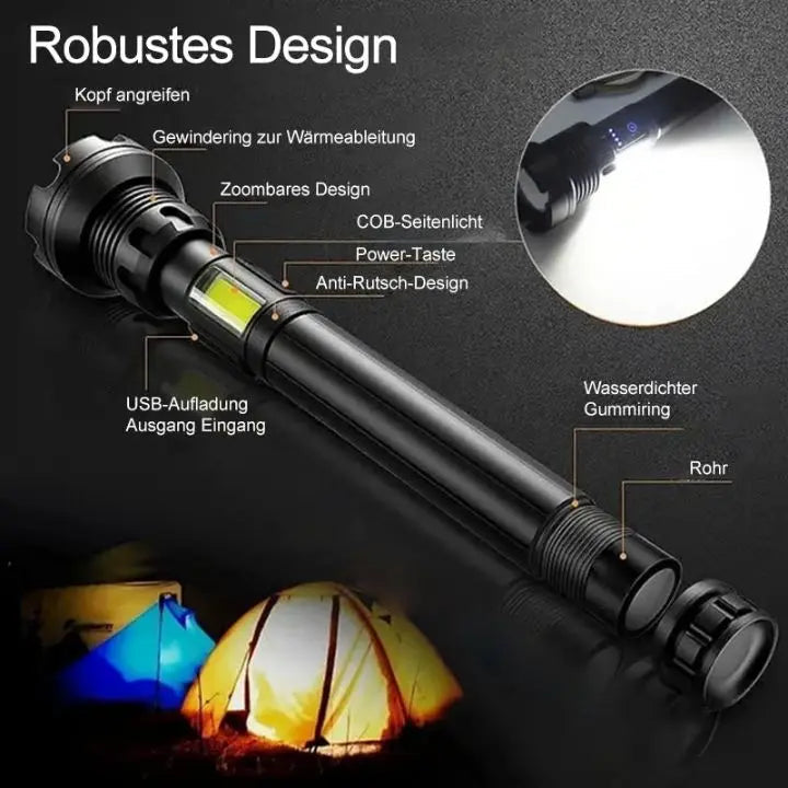 BowLift | LED flashlight with laser – rechargeable & robust