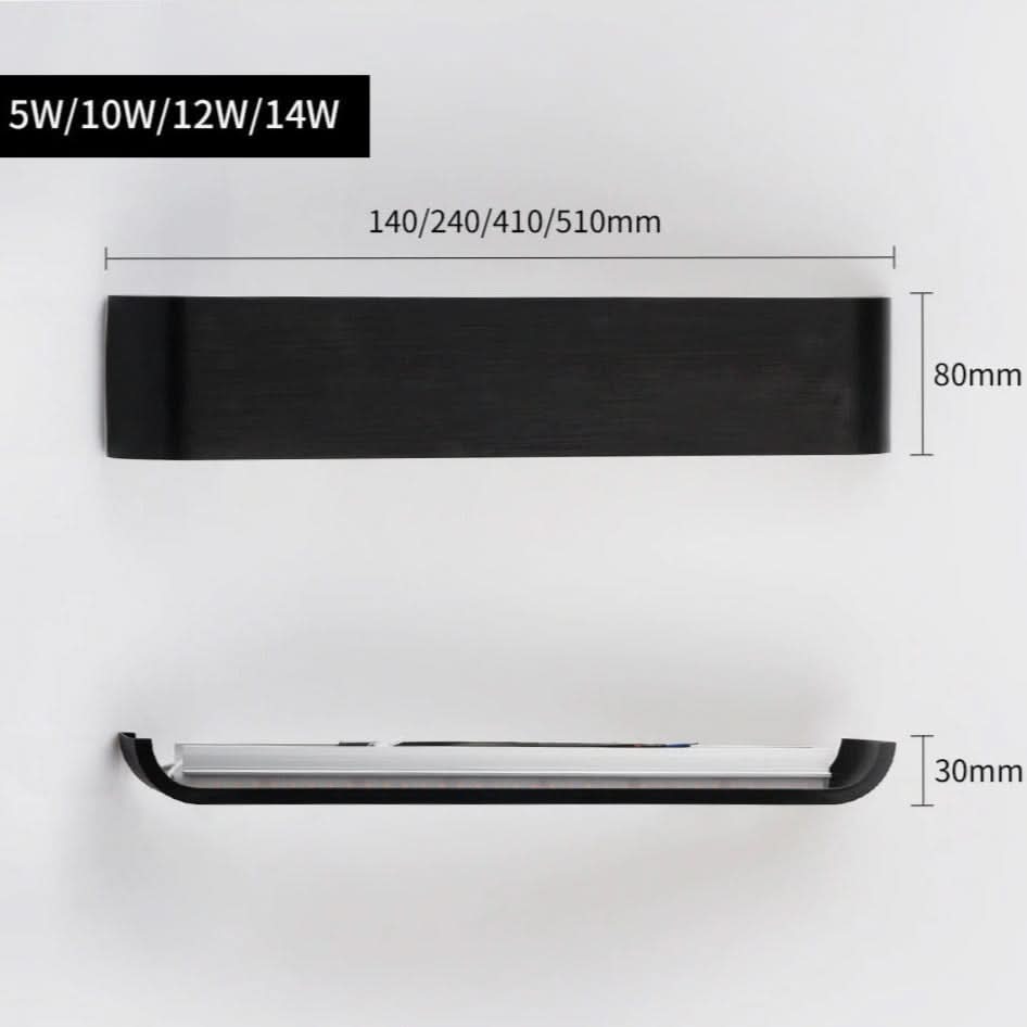 BowLift | Contemporary LED Wall Lamp – Sleek Black Aluminum Light