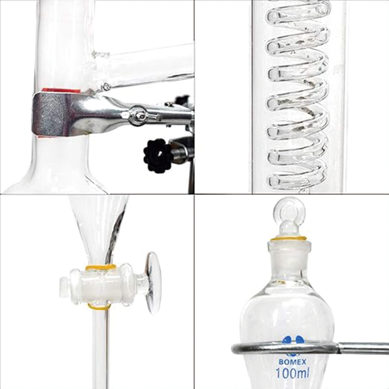 BowLift | Labware Set 500ml Essential oil Extraction Distillation Apparatus Water Distiller Purifier Glassware Kits Hydrosol, Home Distillation kit