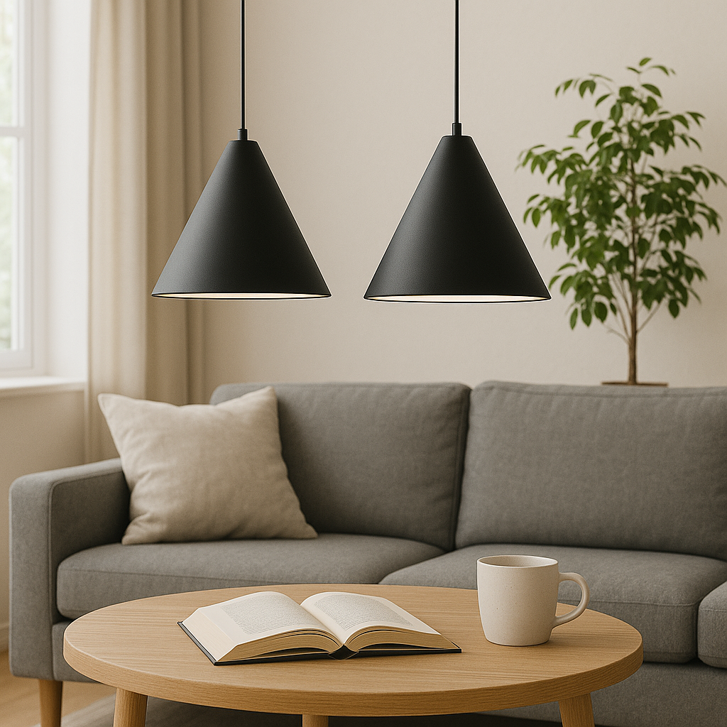 BowLift | Geoweave Hanging Lamp with Adjustable Height – Modern Lamp for Living Room and Dining Room, Perfect Above the Table