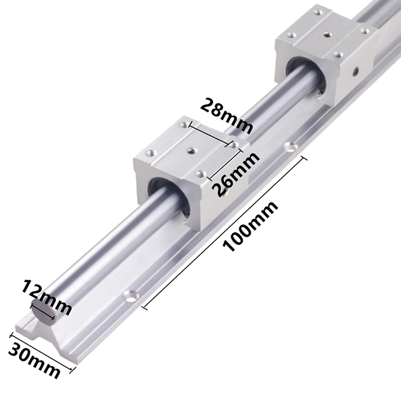 BowLift | Linear Rail Guide,SBR12-1000mm Linear Slide,with 4 Bearing Blocks,for 3D Printer, CNC Machine Upgrade, Automation Equipment and Machining