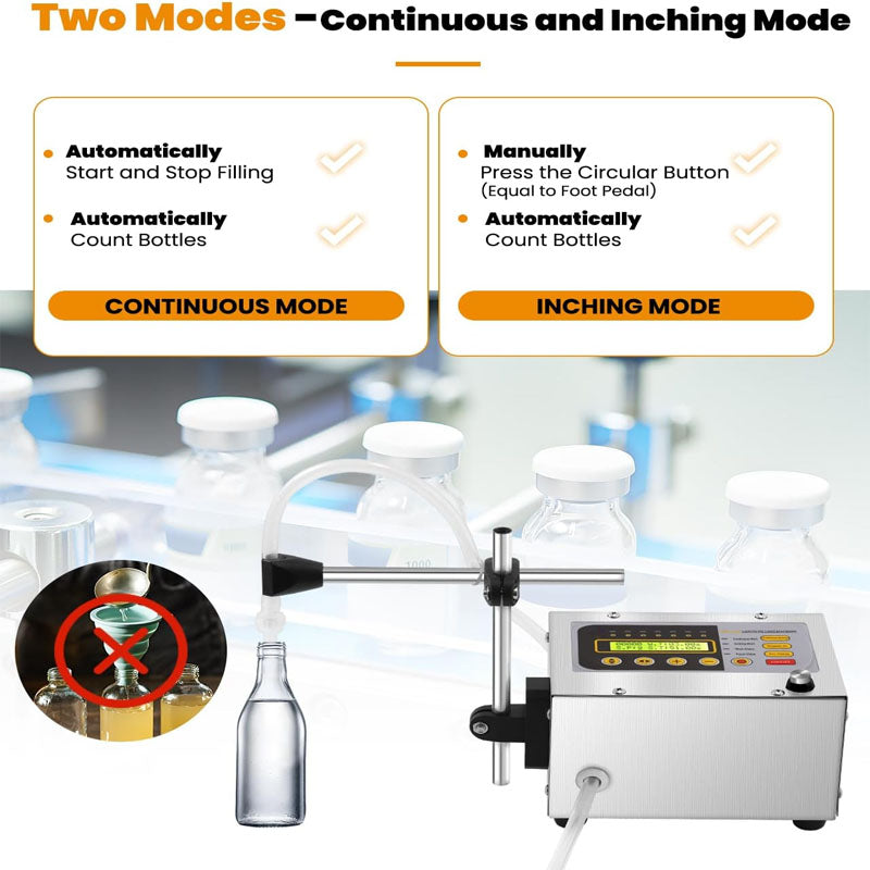 BowLift | Liquid Filling Machine 2-118 Oz Bottle Filling Capacity with Anti-Dripping Nozzle Diaphragm Pump Digital Control