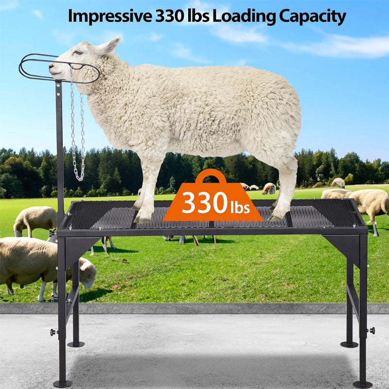 BowLift | Livestock Stand 50“ x 22.8" Adjustable Height 29.9” - 21.3” Trimming Stand for Sheep Goats and Other Livestock