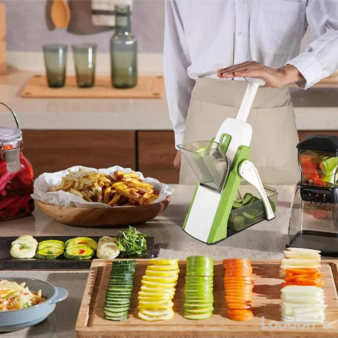 BowLift | Adjustable multifunctional vegetable cutter – Professional kitchen grater with collecting container