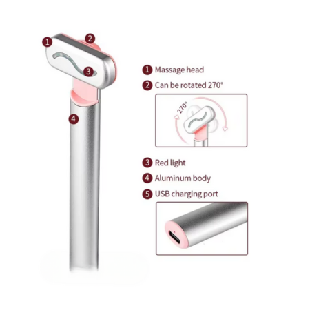 BowLift | EMS Red Light Therapy Facial Wand with Microcurrent Skin Tightening and Eye Massage