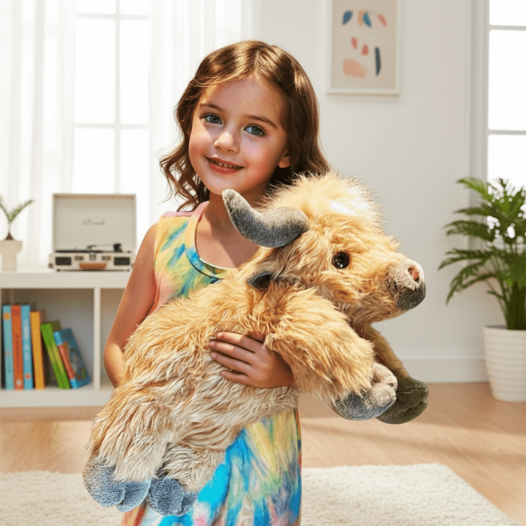 BowLift | Enchanting Highland Cattle Plush Toy with Fluffy, Rustic Charm
