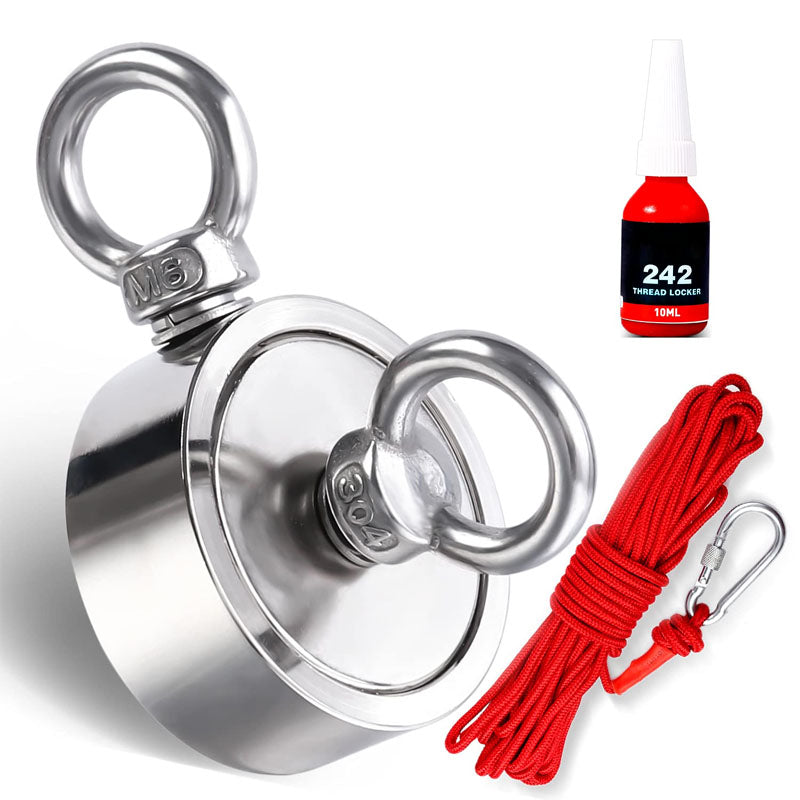 BowLift | Magnet Fishing Kit Fishing Magnets Double Sided 450lbs Pulling for Magnetic Fishing and River Lake Hunting