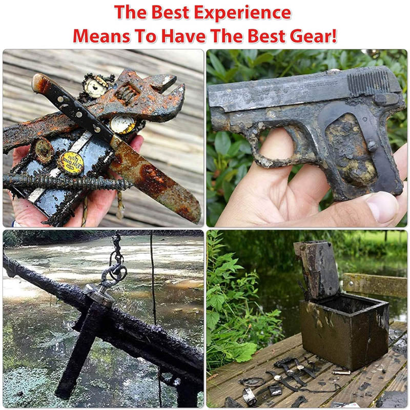BowLift | 1725 lbs Magnet Fishing Kit Double Sided Magnet Fishing Kit with Rope for Retrieving Items in River, Lake, Beach, Lawn, 3.7" Diameter