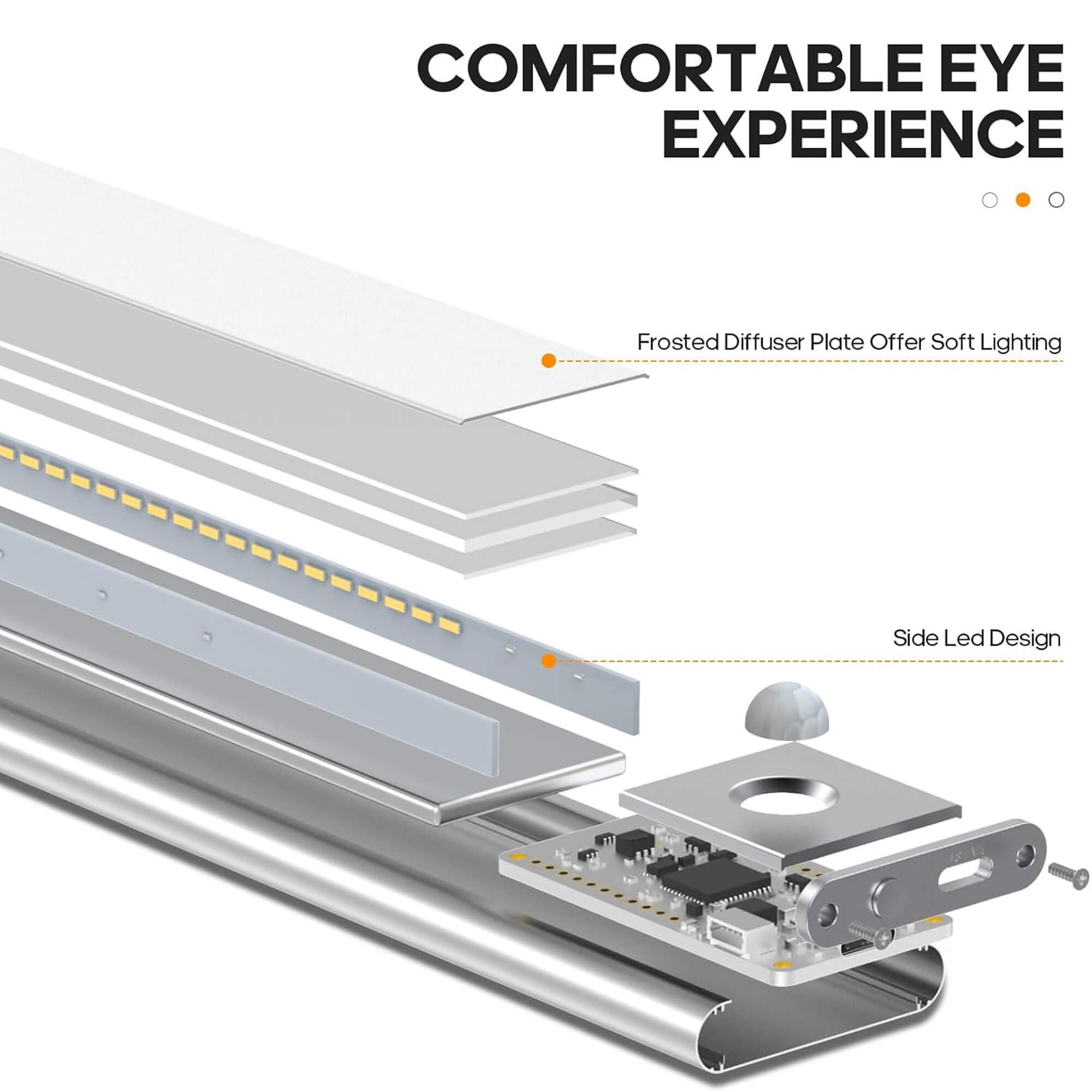 BowLift | Magnetic Motion Sensor Light | Modern Silver Design, USB Rechargeable & Easy-to-Mount for Home Safety and Ambiance