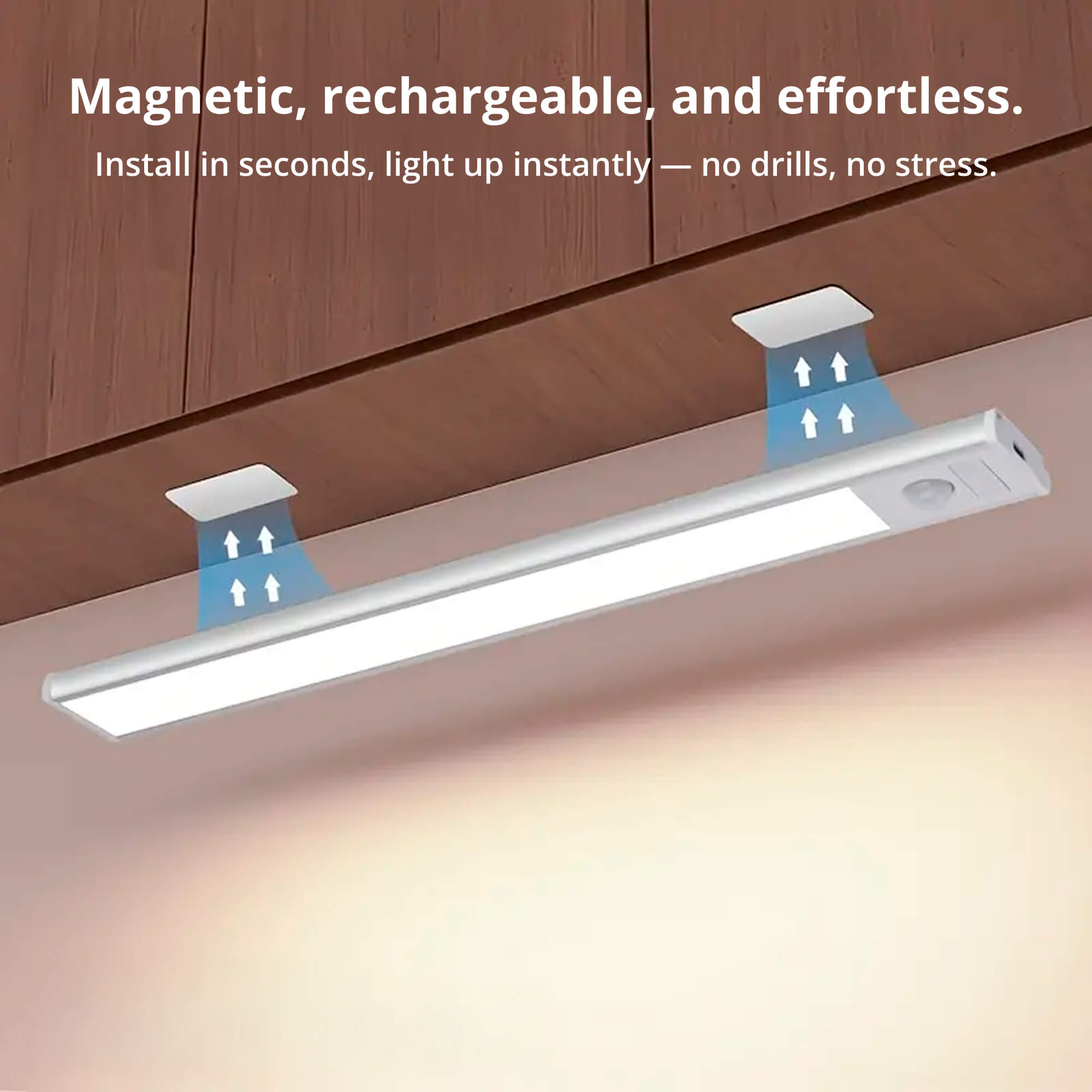 BowLift | Magnetic Motion Sensor Light | Modern Silver Design, USB Rechargeable & Easy-to-Mount for Home Safety and Ambiance