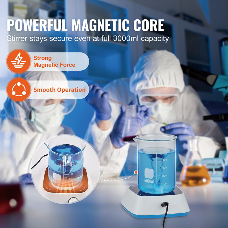 BowLift | Magnetic Stirrer, 300-3000 RPM Stir Plate with Adjustable Speed Knob, 3000mL Plate Stirrer Kit