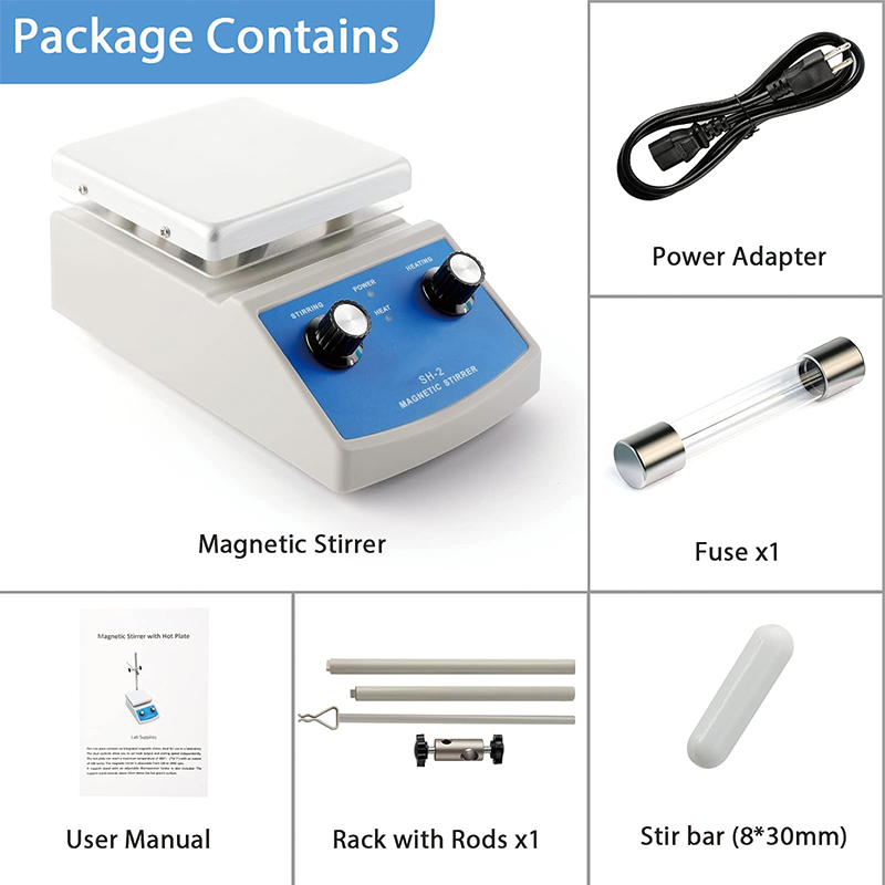 BowLift | Magnetic Stirrer, 2000mL Magnetic Hotplate Stirrer, Hot Plate Max 716°F, 100-2000RPM Hot Plate with Magnetic Stirrer