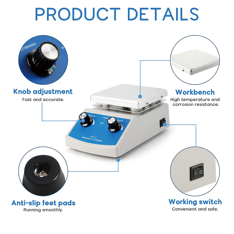 BowLift | Magnetic Stirrer, 2000mL Magnetic Hotplate Stirrer, Hot Plate Max 716°F, 100-2000RPM Hot Plate with Magnetic Stirrer