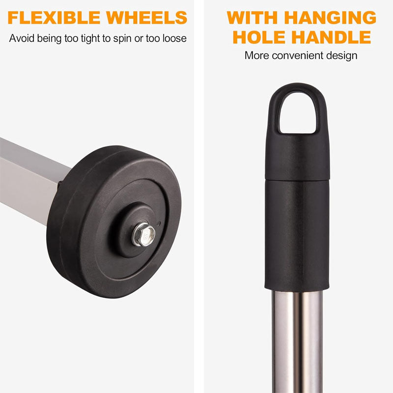 BowLift | 17inch Magnetic Sweeper Sweeper Roofing Tools with Telescoping Holder and Wheels to Pick Up Nails Magnetic Sweeper for Construction