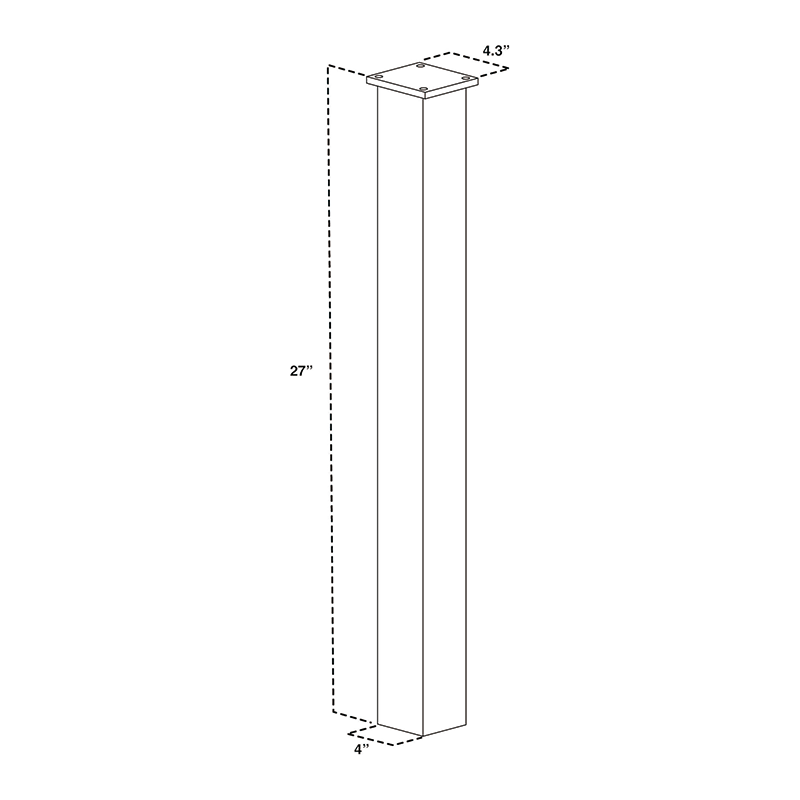 BowLift | Mailbox Post,Black 27" Steel Mailbox Post for Sidewalk,for Sidewalk and Street Curbside, Universal Mail Post for Outdoor Mailbox