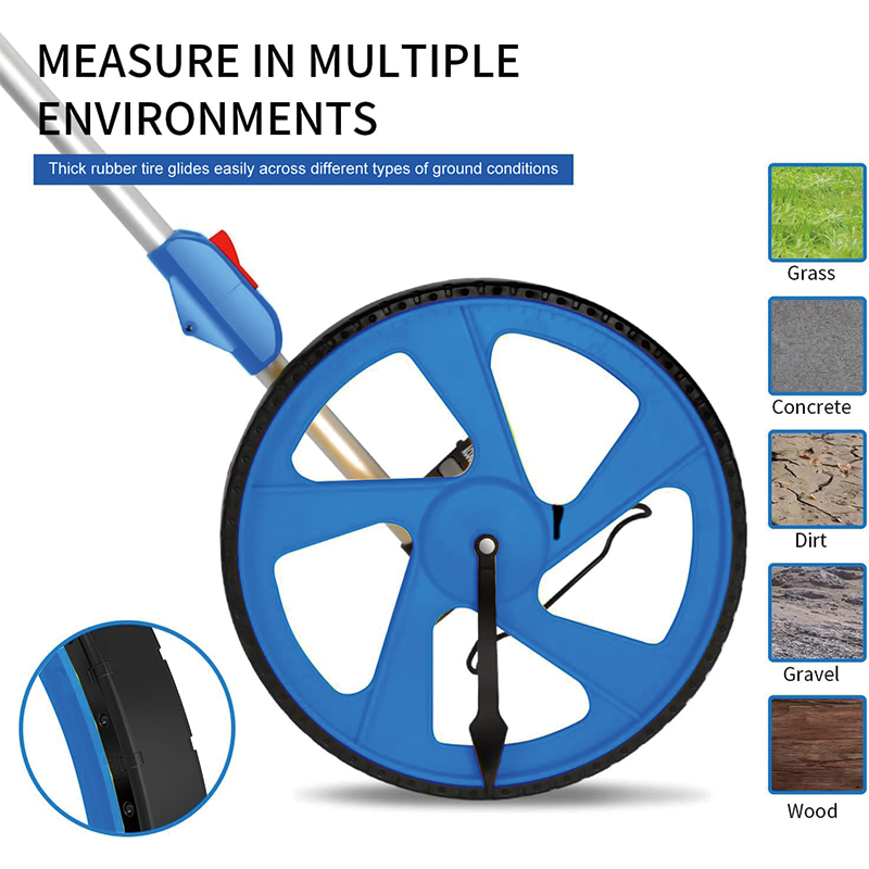 BowLift | Measuring Wheel in Feet, 12 in Wheel Diameter, 3-Sections Collapsible with Backpack , Adapt to various roads