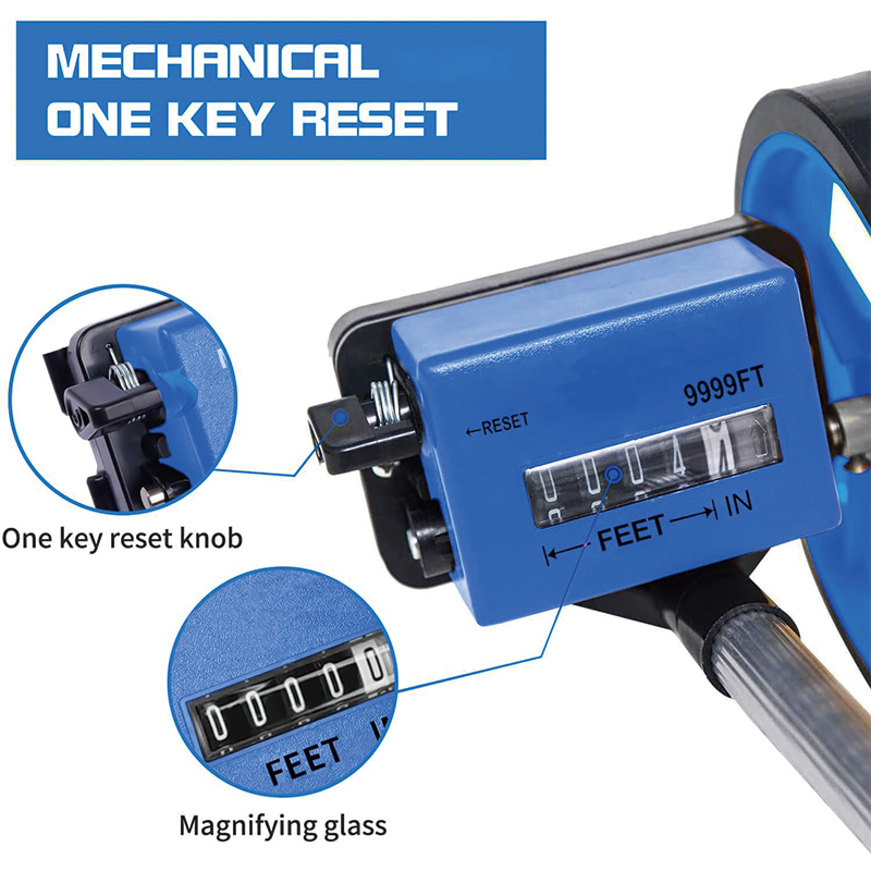 BowLift | Measuring Wheel in Feet and Inches , 6-Inch, 10,000 FT Capacity , for Lawn/Hard/Soft/Wood Road Measuring(Blue)